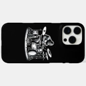 Bigfoot drummer Sasquatch speelt drums muzikant B Case-Mate iPhone Case (Achterkant (horizontaal))