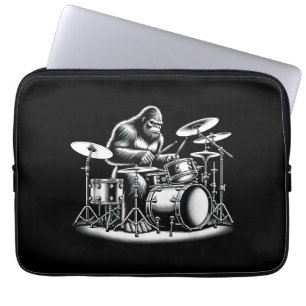 Bigfoot drummer Sasquatch speelt drums muzikant B Laptop Sleeve