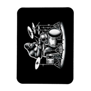 Bigfoot drummer Sasquatch speelt drums muzikant B Magneet