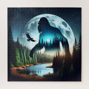 Bigfoot dubbele belichting, adelaar en volle maan legpuzzel