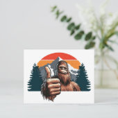 Bigfoot duimt omhoog feestdagenkaart (Staand voorkant)