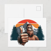 Bigfoot duimt omhoog feestdagenkaart (Voorkant / Achterkant)