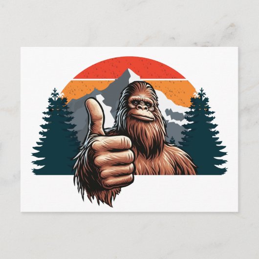Bigfoot duimt omhoog feestdagenkaart (Voorkant)