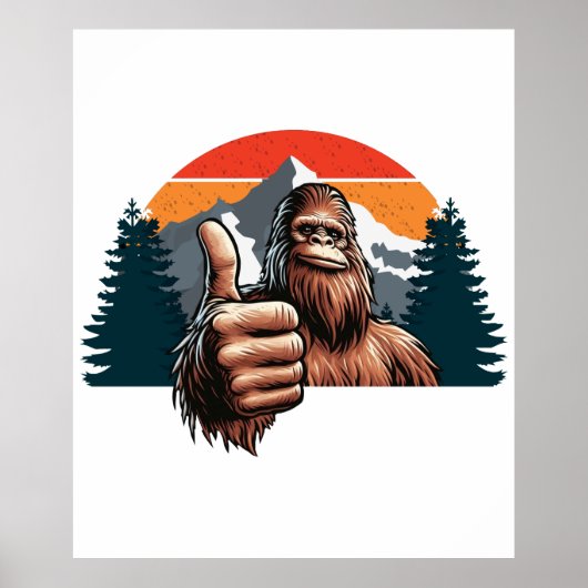 Bigfoot duimt omhoog poster (Voorkant)