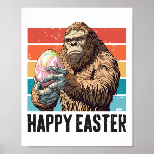 Bigfoot Easter Egg Happy Easter Day Bigfoot Lover Poster (Voorkant)