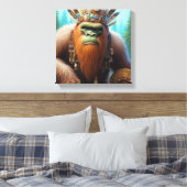 Bigfoot Eco Krijger Canvas Afdruk (Insitu (Slaapkamer))