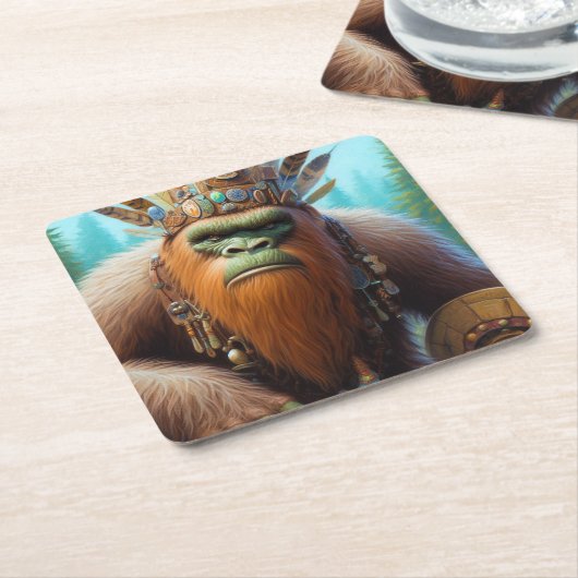 Bigfoot Eco Warrior Kartonnen Onderzetters (Schuin)