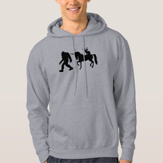 Bigfoot, Eenhoorn en Jack A Lope Hoodie (Voorkant)