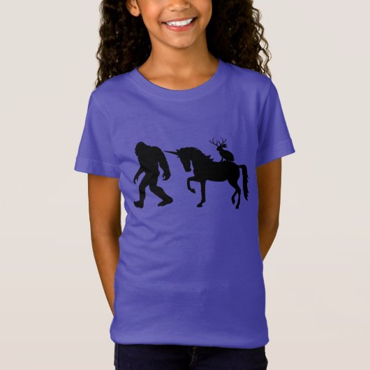 Bigfoot, eenhoorn en Jackalope T-shirt (Voorkant)