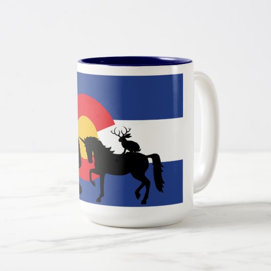 Bigfoot, eenhoorn en Jackalope Tweekleurige Koffiemok (Voorkant rechts)