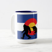 Bigfoot, eenhoorn en Jackalope Tweekleurige Koffiemok (Voorkant links)