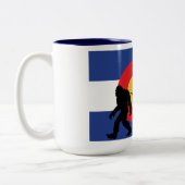 Bigfoot, eenhoorn en Jackalope Tweekleurige Koffiemok (Links)