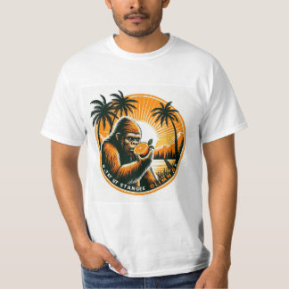 Bigfoot eet een sinaasappel t-shirt
