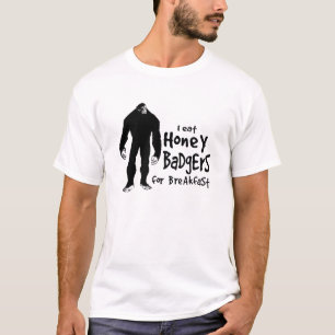 Bigfoot eet Honey Badgers for Breakfast T-shirt