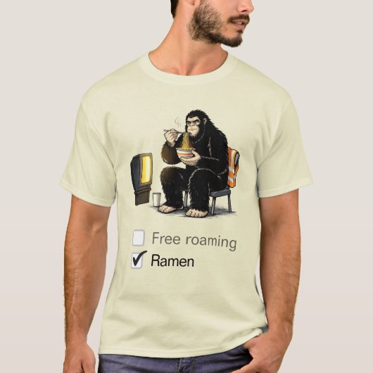 Bigfoot eet ramen T-shirt (Voorkant)