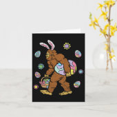 Bigfoot Egg Hunting Easter Bunny Ears Spring Manne Kaart (Gele Bloem)