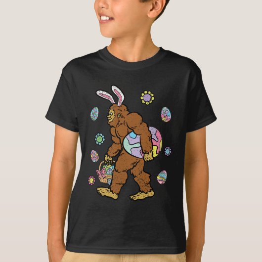 Bigfoot Egg Hunting Easter Bunny Ears Spring Manne T-shirt (Voorkant)
