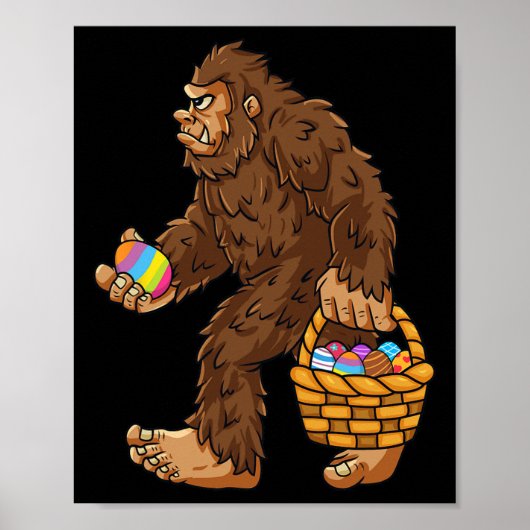 Bigfoot Egg Paasdag Jongens Meisjes Kinder Plezier Poster (Voorkant)