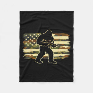Bigfoot eigenaar camouflage Amerikaanse vlag sasqu Fleece Deken