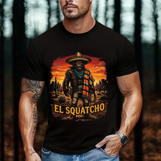 Bigfoot El Squatcho Mexicaanse Cinco de Mayo  T-shirt