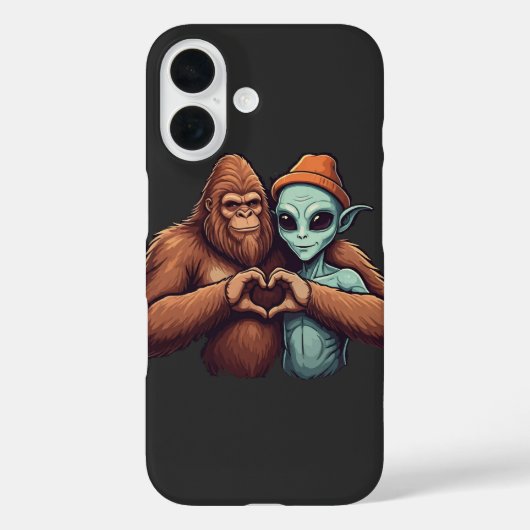 bigfoot en alien Sasquatch liefde hand teken Case-Mate iPhone Case (Achterkant)