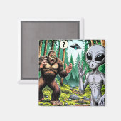 Bigfoot en buitenaardse Humor Magneet (Voorkant / Achterkant)