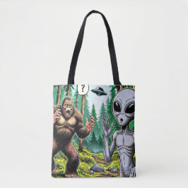 Bigfoot en buitenaardse Humor Tote Bag