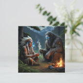 Bigfoot en Chief Moonlit Forest Gathering Kaart (Staand voorkant)