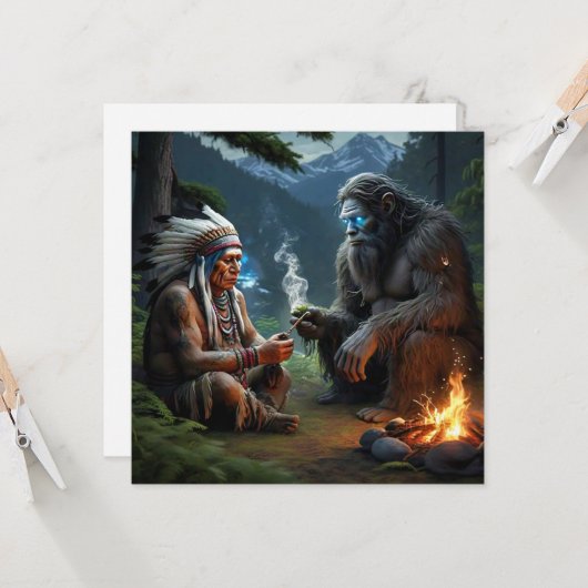 Bigfoot en Chief Moonlit Forest Gathering Kaart (Voorkant / Achterkant in situ)