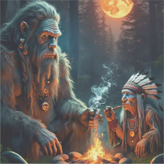 Bigfoot en Chief Moonlit Forest Gathering Sticker (Voorkant)