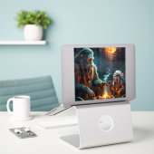Bigfoot en Chief Moonlit Forest Gathering Sticker (Laptop op bureau)