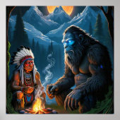 Bigfoot en Chief Moonlit Forest Poster (Voorkant)