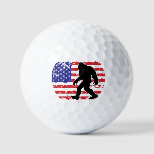Bigfoot en de Amerikaanse vlag Golfballen (Voorkant)