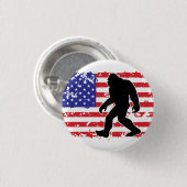 Bigfoot en de Amerikaanse vlag Ronde Button 3,2 Cm (Voorkant /achterkant)