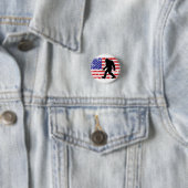 Bigfoot en de Amerikaanse vlag Ronde Button 3,2 Cm (In situ)