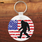 Bigfoot en de Amerikaanse vlag Sleutelhanger (Voorkant)