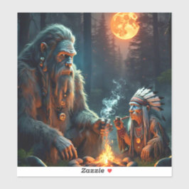 Bigfoot en de belangrijkste maanverlichte bosbijee sticker