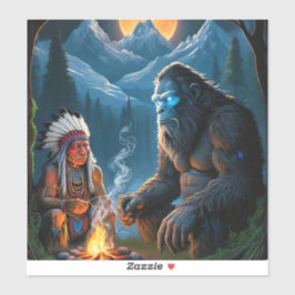 Bigfoot en de belangrijkste maanverlichte bosbijee sticker