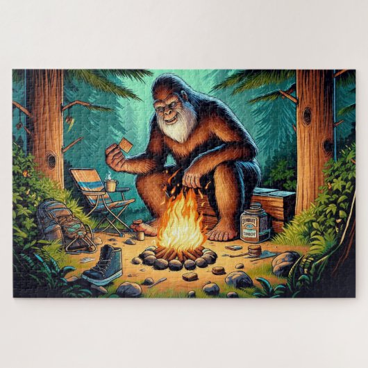 Bigfoot en de mores van het kampvuur, Bigfoot kamp Legpuzzel (Horizontaal)