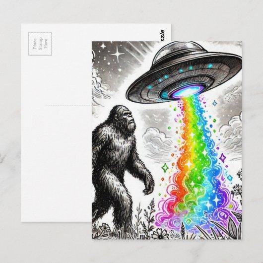 Bigfoot en de Rainbow UFO Briefkaart (Voorkant / Achterkant)