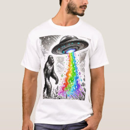 Bigfoot en de Rainbow UFO T-shirt