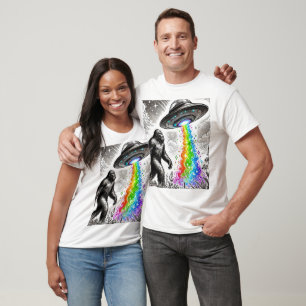 Bigfoot en de Rainbow UFO T-shirt