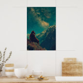 Bigfoot en de sterren, Kunstprint, Vintage Poster (Keuken)
