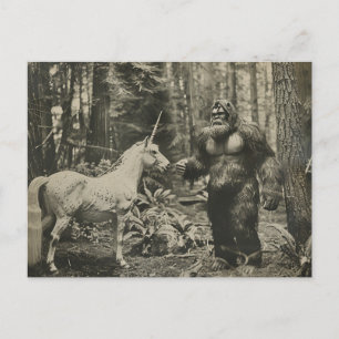 Bigfoot en een eenhoorn Briefkaart