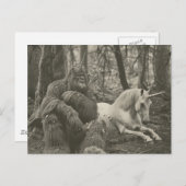 Bigfoot en een Unicorn Fotografie Briefkaart (Voorkant / Achterkant)