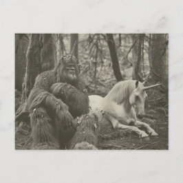 Bigfoot en een Unicorn  Fotografie Briefkaart