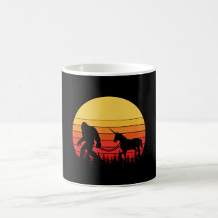 Bigfoot en Eenhoorn in één Retro Design Koffiemok