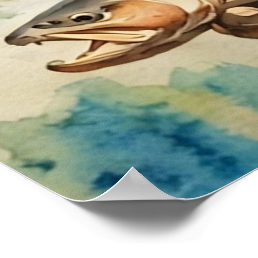 Bigfoot en forel poster (Hoek)