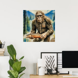 Bigfoot en forel poster