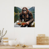 Bigfoot en forel poster (Keuken)